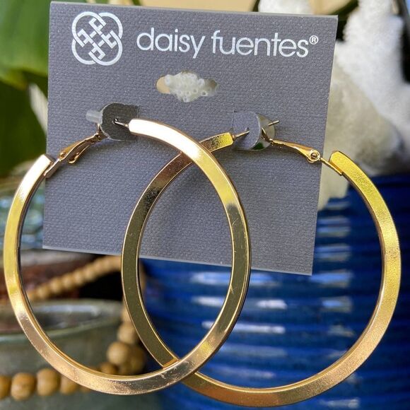Daisy Fuentes Jewelry - Slender Gold Hoops Daisy Fuentes Fashion Earrings $16ea / 3 for $25